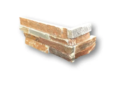 Corners for &ldquo;QUARZITE ROSSA&rdquo; stone wall cladding.