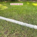Blocchetti-cordoli-bordure per aiuole e giardini in pietra arenaria grigia con superficie anticata, misura 20cm x 5 x H4cm