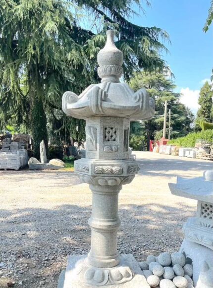 Handcrafted Japanese &ldquo;Kasuga&rdquo; granite lantern. Height approximately 150-160 cm.