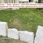 Masselli-blocchi grezzi in granito "Rosa Baveno" per muri e giardino, prezzo/100 KG