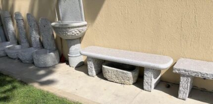 Grey granite bench, &ldquo;BOLZANO&rdquo; model.