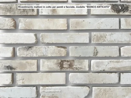 &ldquo;BIANCO ANTICATO&rdquo; terracotta brick cladding, approximately 2 cm thick.